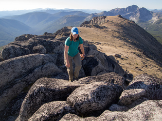 On the summit of Amphitheater Mountain.