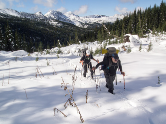 We left the trail about half a mile after crossing Lake Grace creek.