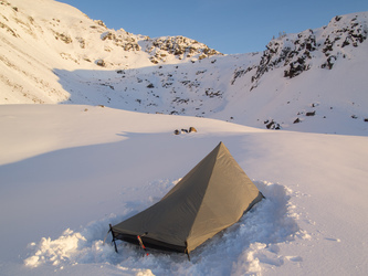 Home for the night, in a 6,800' basin.