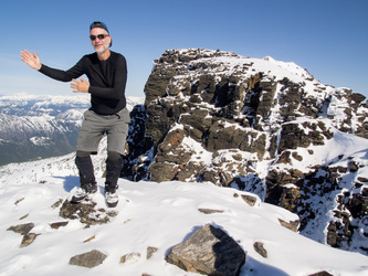 Brett being Brett on a high point on Snowgrass's south ridge.