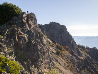 The summit of Mount Si in the background.