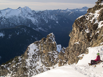 Big Four Mountain over Sheep Mountain's west buttress.