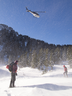 Josh and the SAR crew, taking the fast way back to town.