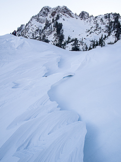 Mount Stickney over a very wind affected crust.