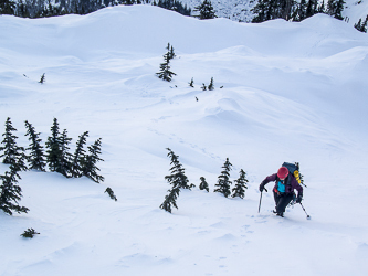 Lindsay and I headed up the 5,080' NW summit of Stickney.