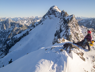 Looking at Mount Stickney from the NW summit.