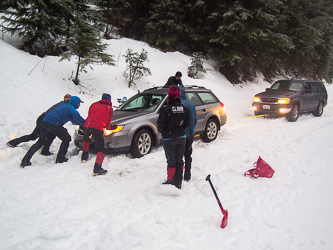 It took a lot of effort to drive the last 100 feet to the Coal Lake trail head.