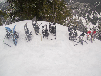 The snowshoe parking lot.