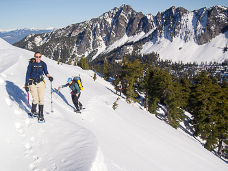 Nearly on the summit.  With Jumbo Mountain in the background.