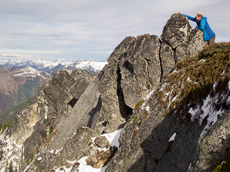 Tom tagging the summit of Sulphur Mountain.