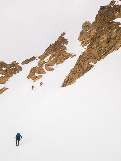 Ascending the SW slopes of Little Sister.  We went up a gully to the right of the obvious gully in this picture.