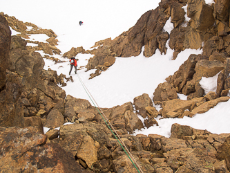 Descending from the summit of Little Sister.