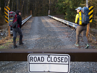 We parked on the Old Cascade Highway at the gated bridge over Money Creek.