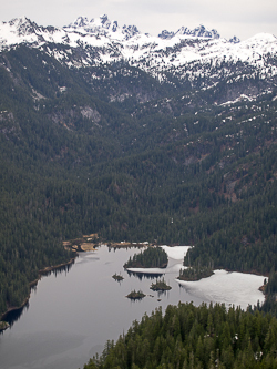 Snoqualmie Range peaks over Lake Dorothy.