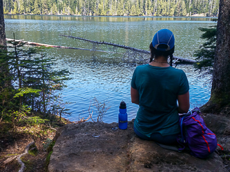 Taking a rest at Wahtum Lake.