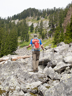 Our first view of the summit of Paperboy Peak.