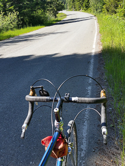 Riding my bike from the Gold Creek Trailhead back to the PCT Trailhead.