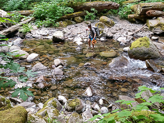 Fording Eagle Creek.