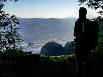 The Columbia River Gorge from Horsetail Creek Trail.