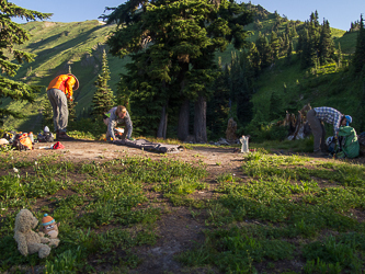 Breaking our White Pass camp.