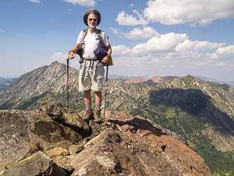 On the summit of Tucquala Peak.  The Cradle and Nursery Peak in the background.