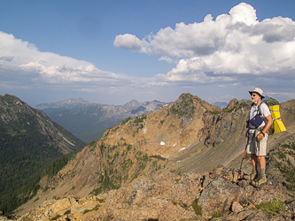 On the summit of Paddy-Go-South.  Tucquala Peak in the background.