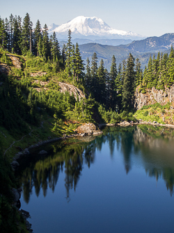 Mount Rainier over Lake Lillian