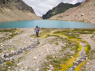 Lake 6,120' with a sub-summit of Baekos Peak in the background.