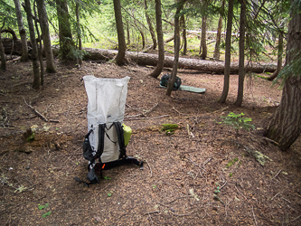 Breaking our camp near Fire Creek.