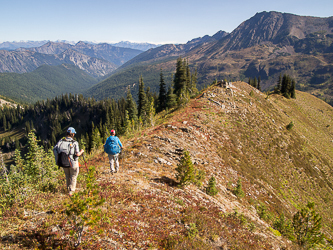 Descending Frosty Mountain's NE ridge.  Big Chiwaukum Mountain on the right.