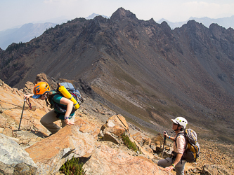 The main summit of Scatter Peaks from the SE slopes of Middle Scatter Peak.