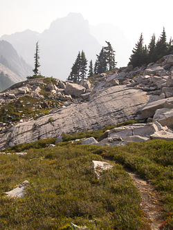 Summit Chief Mountain from the boot path between Williams Lake and Chain Lakes.