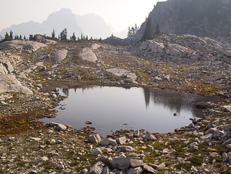 One of the Chain Lakes with Summit Chief Mountain behind.