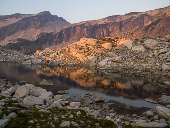 Point 6,844 over one of the La Bohn Lakes.