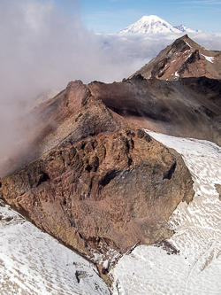 Mount Rainier and Old Snowy Mountain from the summit of Ives Peak.