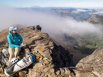 On the summit of Hawkeye Point.