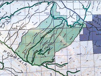 The Washington Department of Fisheries and Wildlife map at the gate on N Wenas Road.