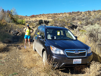 Our parking spot where Big Burn Canyon crosses Newlands Road.