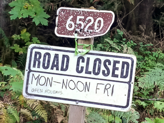 The start of Road 6520, at Beckler River Road.