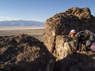 Looking out at the Alvord Desert and Steens Mountain.