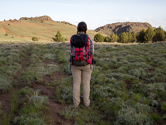 Evening light on the 6,400' saddle south of the Pike Creek headwaters.