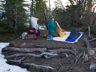 Our camp, just a minute walk from the summit.