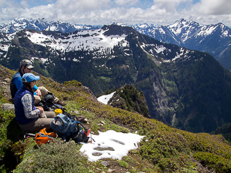 On the summit of Stillaguamish Peak.  Mount Dickerman in the background.