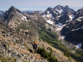 Greybeard Peak and Black Peak over the Fisher Creek valley.