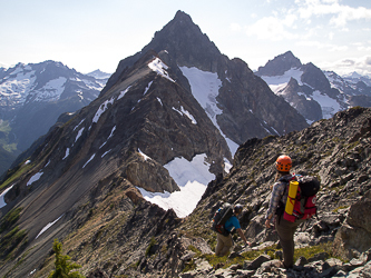 Mesahchie Peak from the west ridge of Kitling Pk.