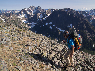 Near the summit of Kitling Pk with Black Pk, Fisher, and Arriva in the background.