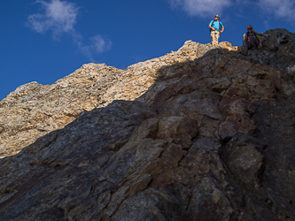 Our descent route from the Kitling/Cub col to the Mesahchie Glacier.