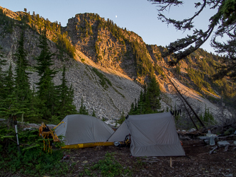 Camp on the east end of Chetwoot Lake.