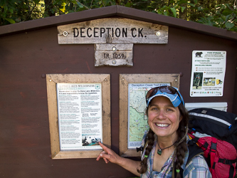 Deception Creek Trail Head, where our friends helped us shuttle our car.