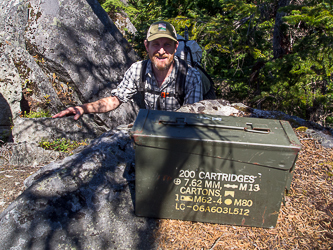 Geocache on the summit of Dirtybox Peak.